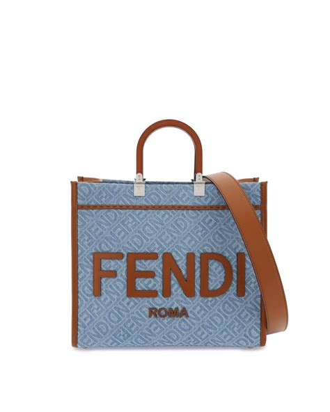 fendi tote handbags|fendi denim tote.